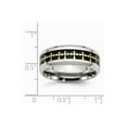 thumbnail image 6 of Stainless Steel Polished With Carbon Fiber Inlay/Yellow IP-plated Cross Ring Size: 8; for Adults and Teens; for Women and Men, 6 of 6
