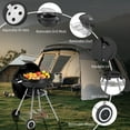 thumbnail image 2 of 28 inch Charcoal Grill, Portable BBQ Grill with Wheels, Storage Holder, Porcelain-Enameled Lid, Ash Catcher & Thermometer, Round Barbecue Grill for Outdoor Backyard Camping, 2 of 8