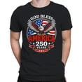 thumbnail image 2 of Smartprints God Bless America Eagle Patriotic Men's T-Shirt Black, Cotton, S, 2 of 4