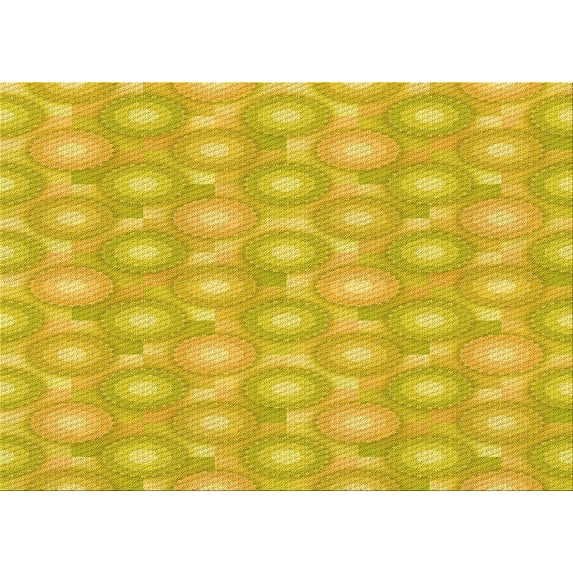 Ahgly Company Machine Washable Indoor Rectangle Transitional Yellow Area Rugs, 4' x 6'