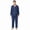 Blue, variant on Akmaiox Mens Pajamas Set Cotton 2 Piece Long Sleeve Lapel Button Down Shirt Elastic Waist Pants Casual Loose Lounge Sleepwear Sets