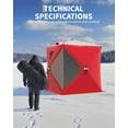 thumbnail image 7 of Ladcaser Insulated Ice Fishing Shelter 3-4 Person, Quick Setup Portable Hub Tent, Windproof Thermal Shanty for Winter Ice Fishing with Carry Bag, 7 of 7