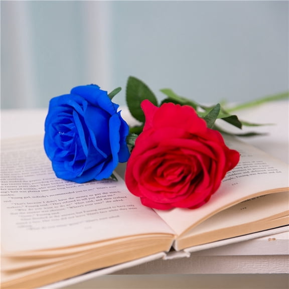 Luxshiny 10Pcs Silk Rose Artificial Flower Faux Flower Red for Party and Wedding Decoration