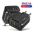 thumbnail image 3 of 4-Port Chargers,Multi-Protection System,Travel Fast Charging for Smart Phones,Tablets,Devices with Multiple Ports,Wall Charge for Travel & Home(US Black), 3 of 10