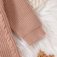 thumbnail image 5 of Gubotare Baby Sweaters for Girl Baby Boy Girl Football Outfit Cute Letter Long Sleeve Crew Neck Oversized Sweater Toddler Fall Winter Clothes Size 6 9 Months (Pink,6-9 Months), 5 of 7