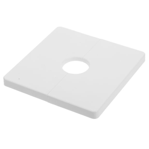 Square Wall Split Flange Plastic Plate with 28mm Diameter Hole Replacement Cover for Plumbing Accessories