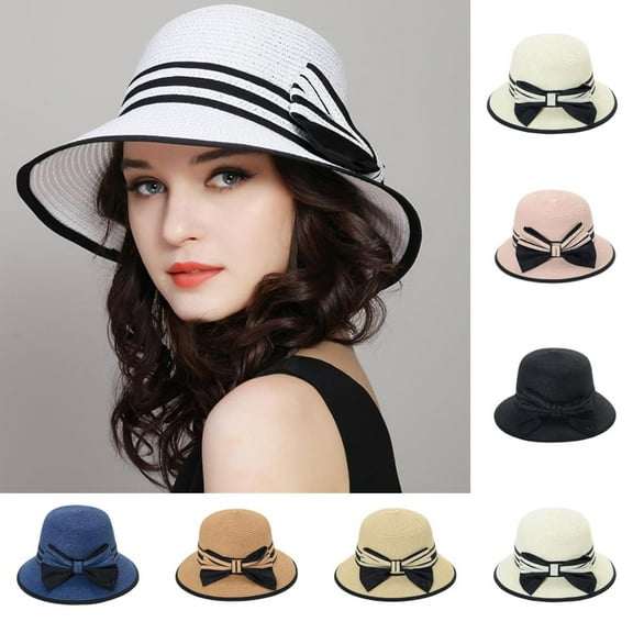 Cheers US Straw Sun Hat for Women Summer Beach Wide Brim Packable Foldable UV Travel Sunhat
