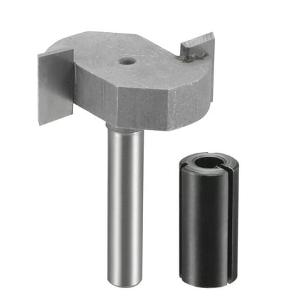 

Uxcell 1/4 Shank 1/2 Cut Depth 2 Flute Carbide T Slot Router Bit with 1/2 to 1/4 Router Collet Adapter