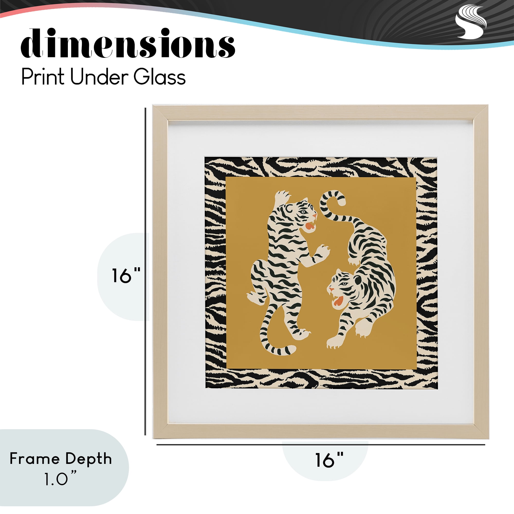 Stupell Industries Boho Twin Tiger Stripes Birch Framed Print Under Glass, design by Karolina Sato