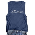thumbnail image 3 of Trendfront Womens Vacation Tank Tops Crewneck Sleeveless Palm Tree Heartbeat Graphic Casual Loose Fit Summer Beach Shirts, 3 of 3