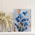 thumbnail image 2 of Blue Poppy Textured Impasto Oil Painting Canvas Print, Floral Wall Art for Living Room Bedroom Dining Room Hallway Office Bathroom, 2 of 8
