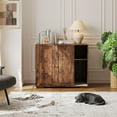 thumbnail image 7 of Litter Robot Enclosure, Cat Litter Box Furniture with Power Outlet, Cat Litter Box Enclosure Cabinet with Double Doors and open shelf for Litter Robot, 7 of 7