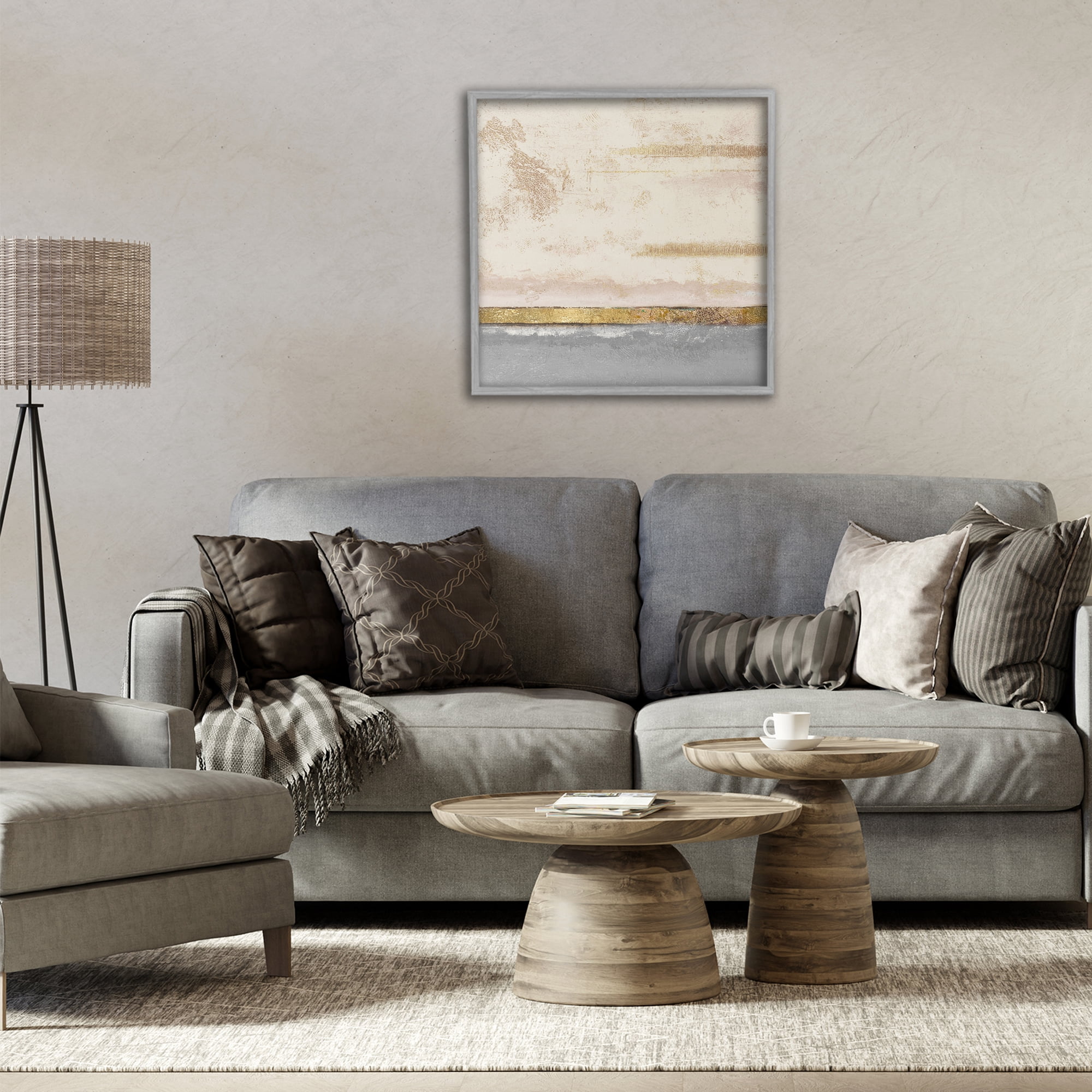 Stupell Industries Soft Sea Abstract Gray Framed Giclee Art, design by Patricia Pinto