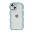 thumbnail image 1 of (Azul) Funda para iPhone 13, Curly Simple Wave Estética Linda funda para mujeres y hombres, linda funda transparente para teléfono, funda protectora de silicona suave a prueba de golpes para iPhone 13, 1 of 5