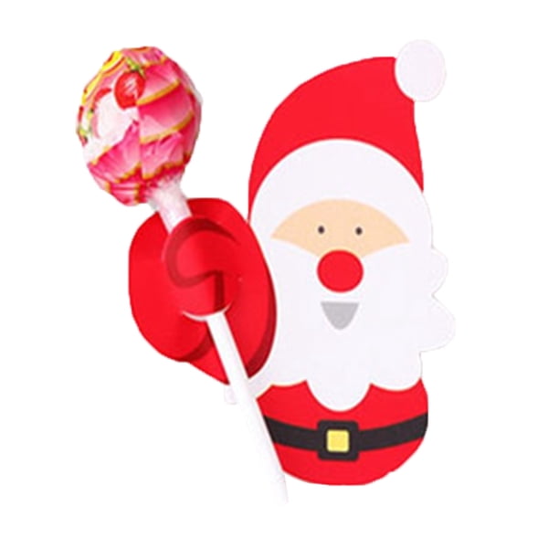 Matsuzay 50 piezas Santa pingüino fiesta de Navidad Lollipop Lolly Sugar-loaf Paper Card Holder Kits de decoración para fiestas mayor 50 pcs