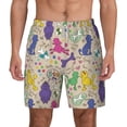 thumbnail image 2 of Picia Colorful Poodle Dog pattern Mens Swim Trunks with Compression Liner Stretch Beach Shorts Quick Dry with Zipper Pockets No-Chafing Board Shorts-Large, 2 of 9