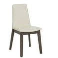 thumbnail image 3 of Weston Home Alta Wood Finish White Vegan Leather Dining Chair, Set of 2, Gray, 3 of 9