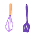 thumbnail image 1 of Juego de mini utensilios de cocina de 2 piezas: utensilios de cocina de silicona con mangos de madera, 1 of 5