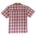 thumbnail image 2 of YAGO Men's Casual Plaid Short Sleeve Woven Button Down Shirt Orange H5A (5X-Large), 2 of 3