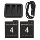 thumbnail image 1 of Replacement for Osmo Action 3 4 Camera 3 Slots Quick Charger 2PCS 1800mAh Battery Type C Charging Cable, 1 of 5