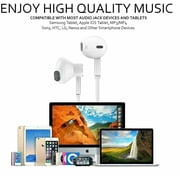 White 3.5mm Earphones Headset Earbuds Wired Handsfree With Mic for iPhone & Android