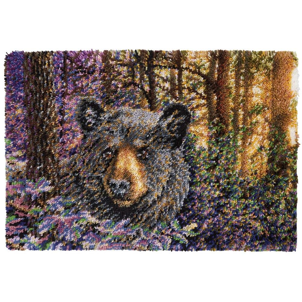 WonderArt Twilight Latch Hook Rug Wall Hanging Kit Cattails Birds