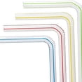 thumbnail image 4 of 500pcs Plastic Drinking Straws 8 Inches Long Multi-Colored Striped Bedable, 4 of 5
