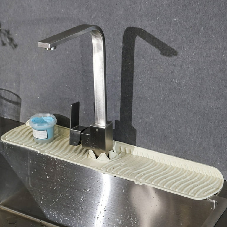 Deyuer Faucet Drain Pad Indeformable Tear Resistant Morandi Color Quick Dry Sink  Splash Guard for Kitchen 