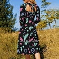 thumbnail image 3 of Robe Évasée Style Années 80 Minimaliste et Nœud Cœur Design Mode Grande Taille Robe Ample, 3 of 5