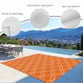 thumbnail image 3 of Orange Stripes Outdoor Rug 6x9 Ft - Reversible Patio Rug Outdoor Camping Rugs, Simple Geometric Modern Monochrome Washable Indoor Outdoor Area Rugs, Non-Slip Outdoor Carpet Runner for Deck/Porch, 3 of 8