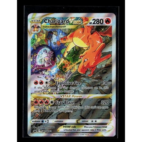 Collectible 2022 Pokémon SWSH Black Star Promo Charizard VSTAR Holo SWSH262 Trading Card