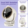 thumbnail image 4 of Lolsea Clip on Fans, Desk Fans, Wall Mount 3-in-1 Design, 6000mAh Rechargeable LED Fan with 5 Speeds & 4 Timer, Dual 360° Rotation, Remote, White, 4 of 7