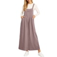 thumbnail image 4 of Women Overalls Summer Dress Boho Wide Leg Overalls Casual Loose Rompers with Pockets 2026 Khaki L, 4 of 6