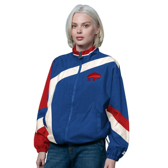 Women's Starter Royal/Red Buffalo Bills Vintage 1st Quarter Full-Zip Windbreaker
