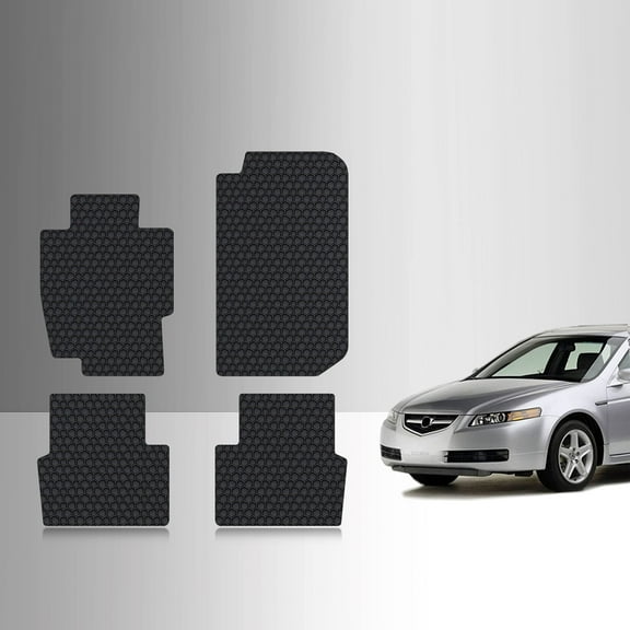 ToughPRO Front   2nd Row Mats Compatible with Acura TL 2008 - All Weather Heavy Duty (Made in USA) Black Rubber