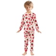 thumbnail image 3 of Heart Strawberry Flower Cotton Pajamas 2 Piece Set Sleepwear Soft and Comfortable Homewear Nightwear, 3 of 7