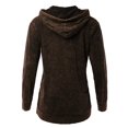 thumbnail image 3 of A2Y Women's Mineral Wash Relax Fit Long Sleeve Kangaroo Pockets Hoodie Sweatshirts Americano L, 3 of 5