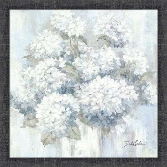 Great Art Now White Hydrangeas by Debi Coules, Framed Wall Art, 17.5W x 17.5H
