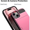 thumbnail image 5 of Case Compatible with iPhone 15 with Card Holder, Dual Layer Shockproof Wallet Phone Case Hidden Card Slot Sliding Protective Hard Shell Back Cover Slim Case for iPhone 15, 6.1 Inch Pink, 5 of 14
