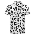 thumbnail image 5 of White Leopard Men Zipper T-shirt Summer Casual Short Sleeve T-shirt Top, 5 of 7