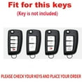 thumbnail image 2 of Metal Key Fob Cover Fit For Nissan Rogue Rogue Select Rogue Sport Flip 3 Button Leather Key Case Protection Case Holder Protector Metal Keychain, 2 of 7