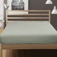 thumbnail image 2 of Lorviah Deep Pocket Fitted Sheet Only - Premium 1800 Collection - Ultra Soft, Hypoallergenic - Smoke Grey, Twin Extra Long Size, 2 of 5