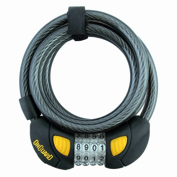 OnGuard Doberman 8031 Combo Glo Coil Cable Lock Black