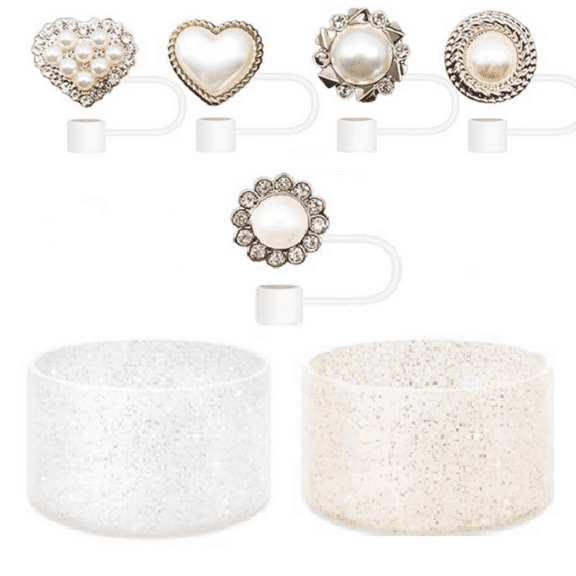 CCF 7Pcs Stanley Cup Accessories Including 5pcs Straw Cover Caps and 2pcs Silicone Boots for 30oz and 40oz Tumblers Replacement