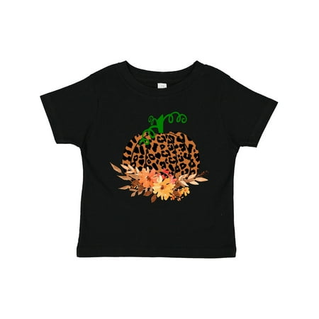 

Inktastic Cheetah Print Pretty Pumpkin with Fall Leaves Gift Toddler Boy or Toddler Girl T-Shirt