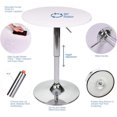 thumbnail image 3 of ARTETHYS Bar Table Adjustable Height Swivel 360 Degrees Round Tall Cpunter Height Pub Desk White, 3 of 16