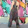 thumbnail image 6 of Conairie Overalls For Womens Color Block Comfy Boho Streetwear Rompers One Piece Outfits With Pockets Blue L, 6 of 6
