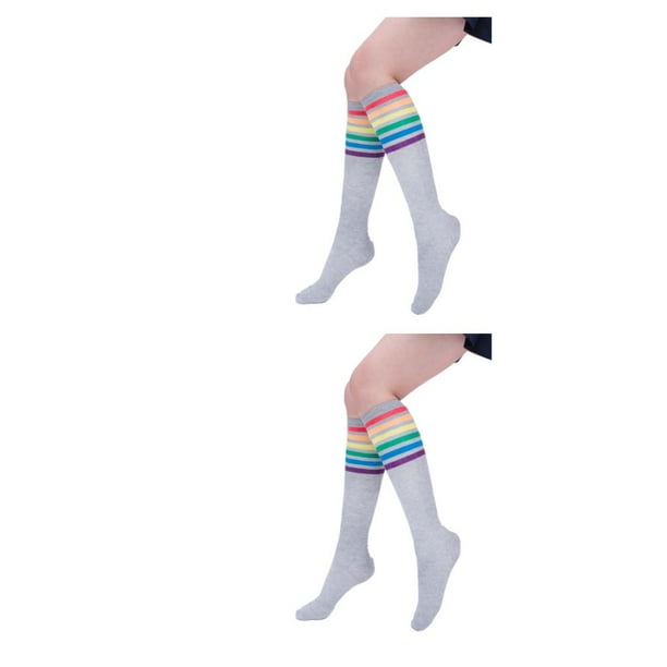 Calcetines de punto de tubo medio Sonducket para mujer Gris claro Talla única