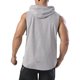 thumbnail image 5 of Sudadera con capucha deportiva para hombre, camisetas sin mangas, entrenamiento, gimnasio, culturismo, camiseta de secado rápido - Gris, 5 of 5