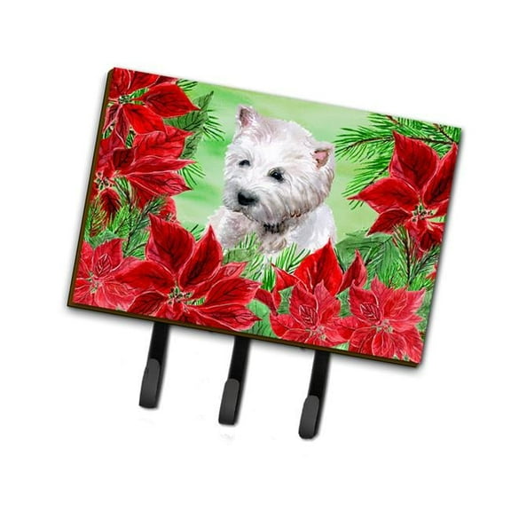 Westie Poinsettas Leash or Key Holder